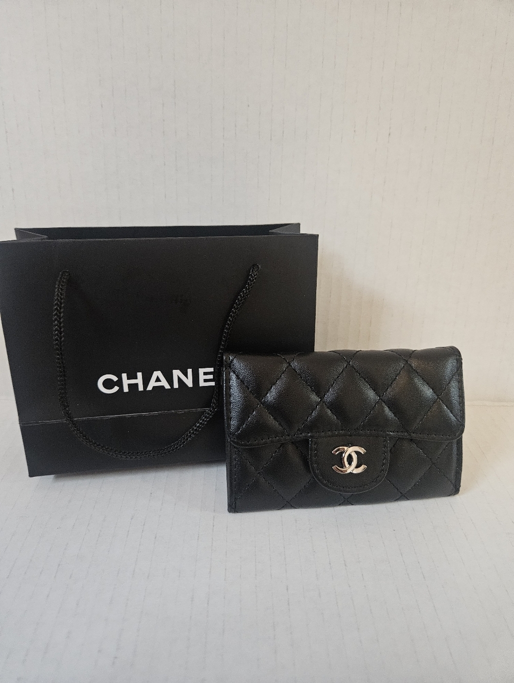 Black Quilted Mini Wallet